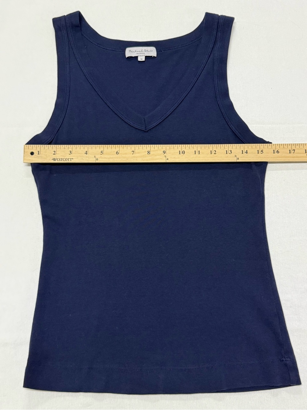 Michael Stars Navy V-Neck Cotton Tank - Picture 6 of 6